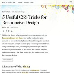 5 Useful CSS Tricks for Responsive Design