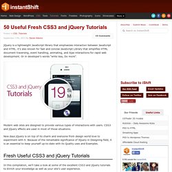 50 Useful Fresh CSS3 and jQuery Tutorials