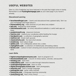 Useful Websites