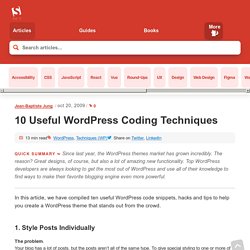 10 Useful WordPress Coding Techniques « Smashing Magazine