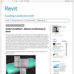 Useful workflow? - 3dsmax to Sketchup to Revit