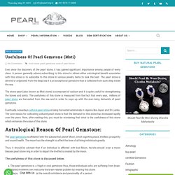 Usefulness Of Pearl Gemstone (Moti)