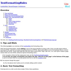 Wiki: TextFormattingRules