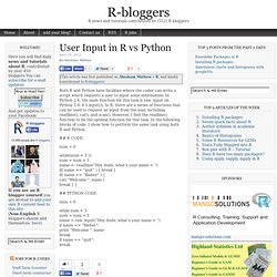 User Input in R vs Python