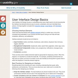 User Interface Design Basics