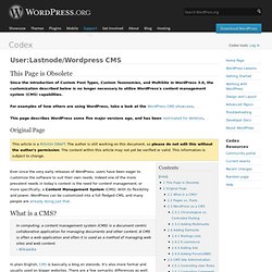 User:Lastnode/Wordpress CMS