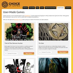 User-Made Games Archive - Choice of Games