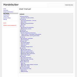 User manual - Mandelbulber