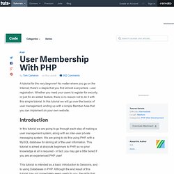 User Membership With PHP