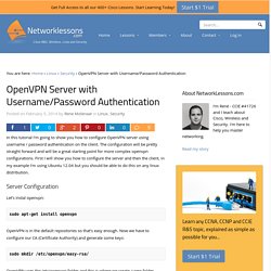 OpenVPN server with username / password authentication