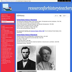 resourcesforhistoryteachers - USHistory