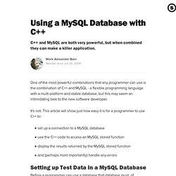 Using a MySQL Database with C++: How to Access MySQL Stored Func