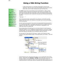 Using a VBA String Function