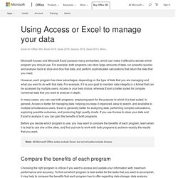 Using Access or Excel to manage your data - Office Support