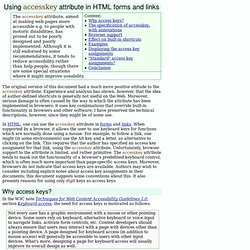 Using accesskey attribute in HTML forms and links