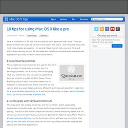 10 tips for using Mac OS X like a pro