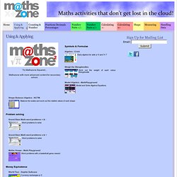 Using & Applying < Maths Zone - Free Cool Learning Games for School