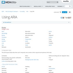 Using ARIA - Accessibility