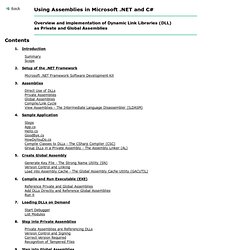 Using Assemblies in Microsoft .NET and C#