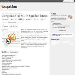 using Basic HTML in Squidoo lenses