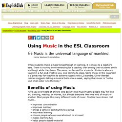 Using Music in the ESL Classroom