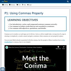P1: Using Commas Properly - myText CNM