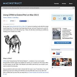 Using CPAN to Extend Perl on Mac OS X