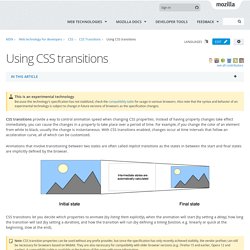 Using CSS transitions - CSS