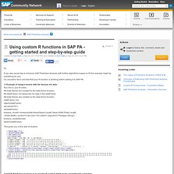 Using custom R functions in SAP PA - getting st