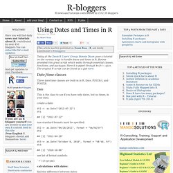 Using Dates and Times in R