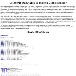 Using Distributions to make a Gibbs sampler