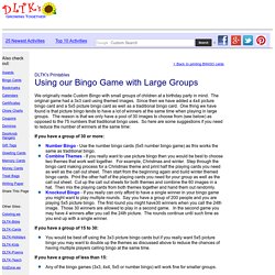 Using DLTK's Bingo with Large Groups
