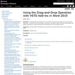 Using the Drag-and-Drop Operation with VSTO Add-ins in Word 2010