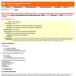 Using Dublin Core