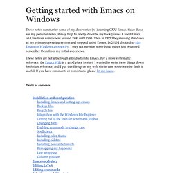 Using Emacs on Windows