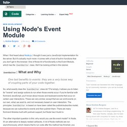 Using Node's Event Module