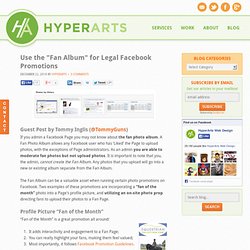 Using the Fan Photo Album for Legal Facebook Promotions