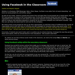 Using Facebook in the Classroom