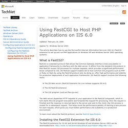Using FastCGI to Host PHP Applications on IIS 6.0
