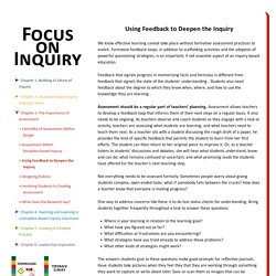 Using Feedback to Deepen the Inquiry