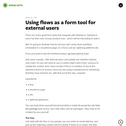 Using flows as a form tool for external users