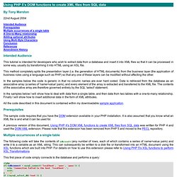 Using PHP 5's DOM functions to create XML files from SQL data