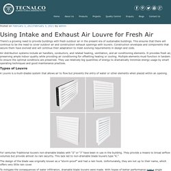 Using Intake and Exhaust Air Louvre for Fresh Air