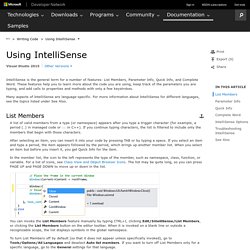 Using IntelliSense