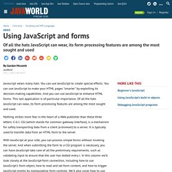 Using JavaScript and forms