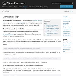 Using Javascript « WordPress Codex - (Private Browsing)
