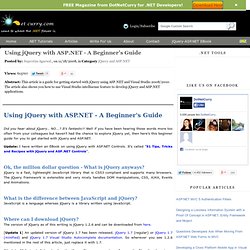 Using jQuery with ASP.NET - A Beginner's Guide