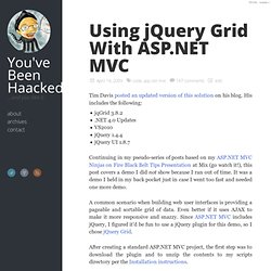 Using jQuery Grid With ASP.NET MVC
