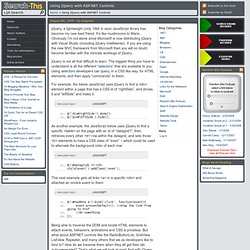 Using jQuery with ASP.NET Controls