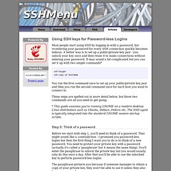 Using SSH keys for Password-less Logins